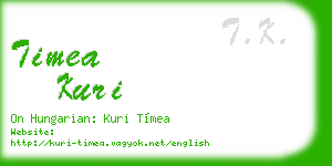 timea kuri business card